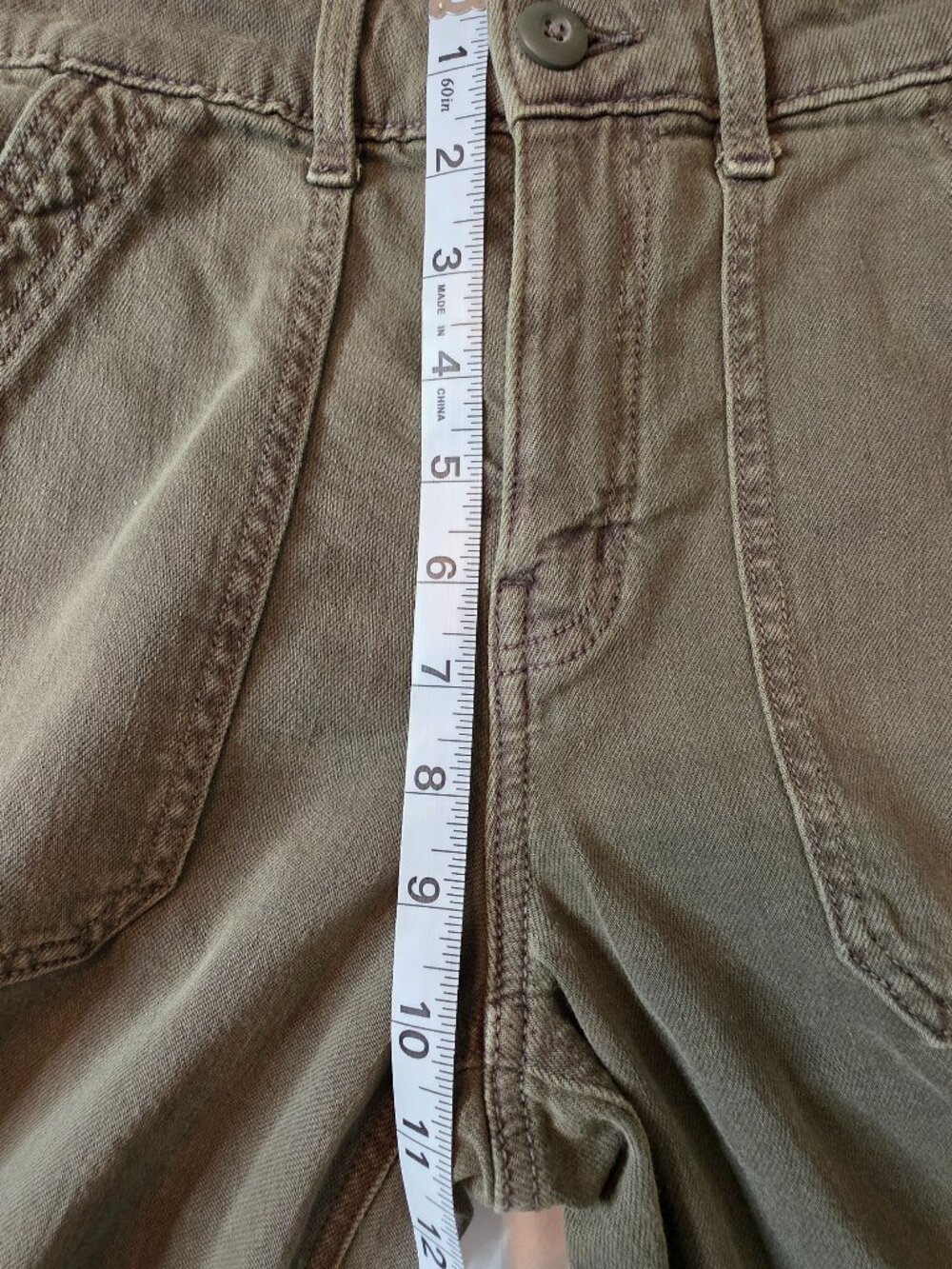 American Eagle Super High-Rise Baggy Wide Leg Olive Women's Jeans, Size 0 Reg - Picture 4 of 9